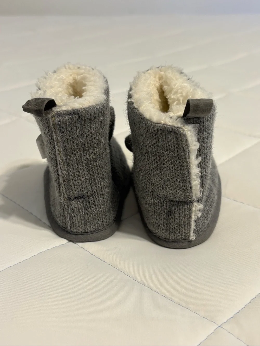 NWOT-Kids Grey Bear Cozy Booties - Plush Lined Toddler Shoes
